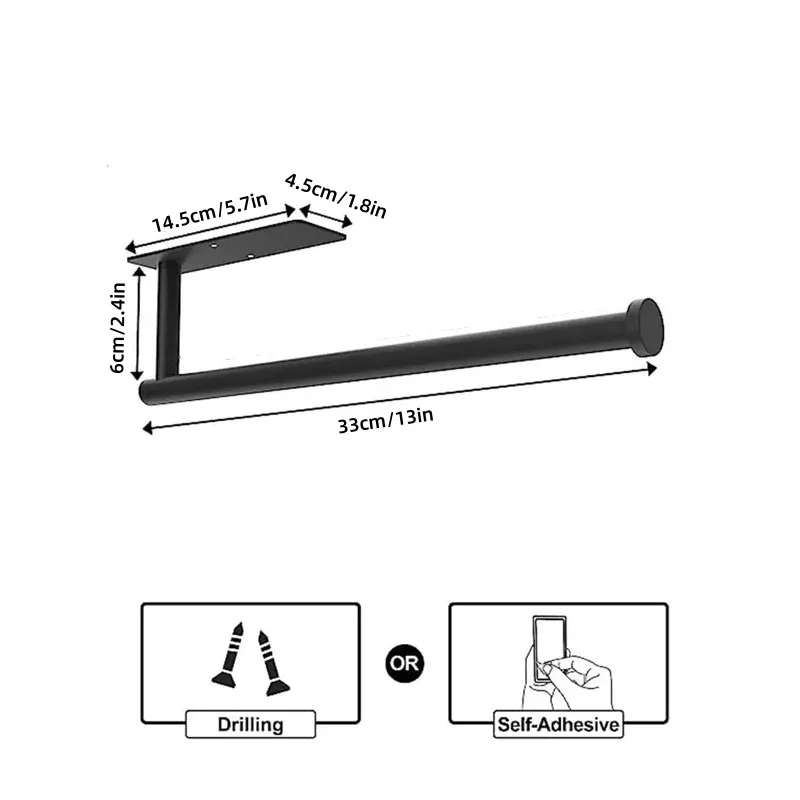 Stainless Steel Paper Towel Holder Without Punching Wall-Mounted Kitchen Roll Holder Toilet Paper Holder Bathroom Towel Rack