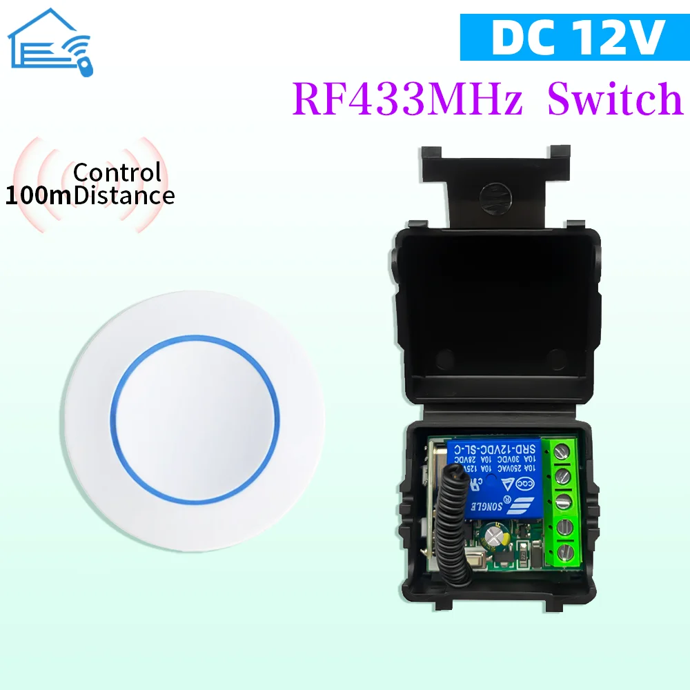433Mhz Universal Wireless Remote Control Switch DC 12V 1CH Relay Receiver Module RF Transmitter Learning Button Remote Control