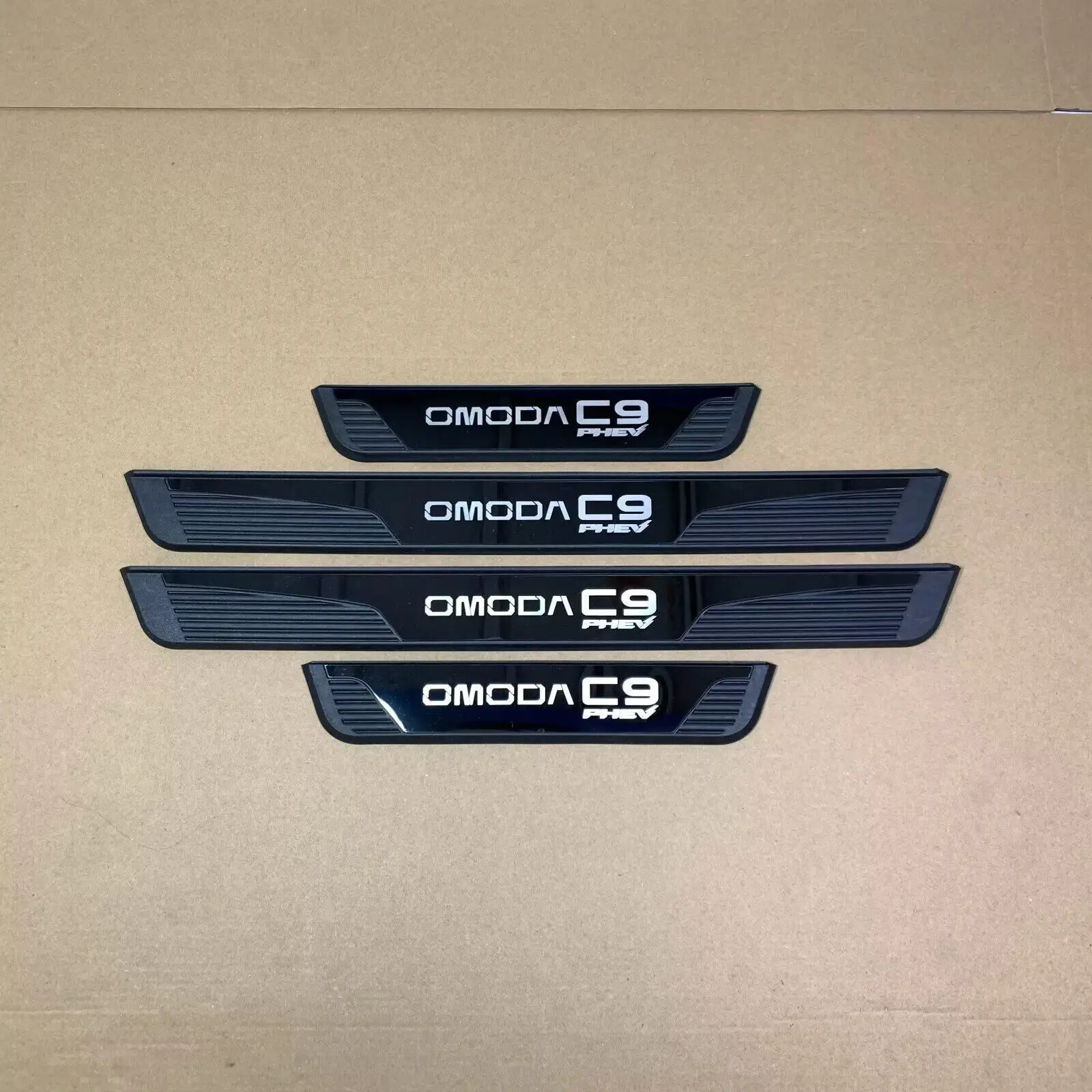 For OMODA C9 Car Door Sill Scuff Plate Welcome Pedal Pad Guard Stainless Steel Car Styling Self-adhesive Plastic Base 4pcs/set f