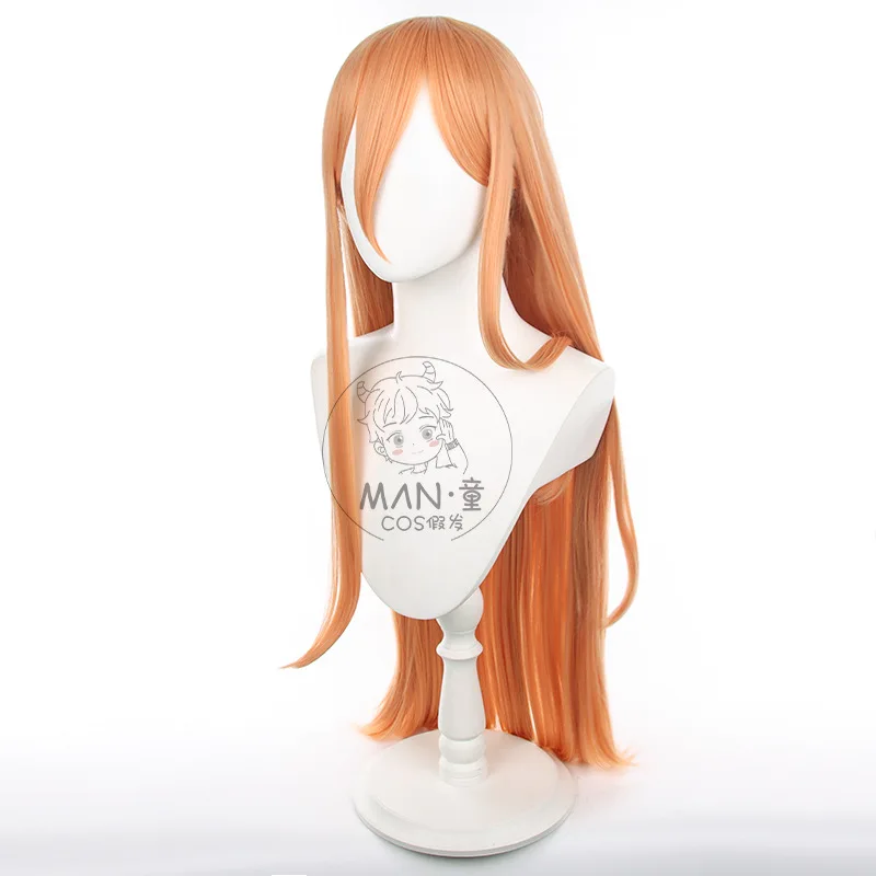 Peruka do cosplay Chainsaw Man Power, mocna, anime, długie włosy, kremowo-pomarańczowa, prezent na Halloween