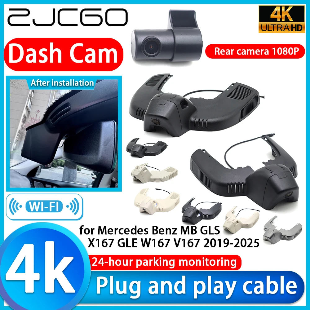 

ZJCGO for Mercedes Benz MB GLS X167 GLE W167 V167 2019-2025 4K DVR Dash Cam Car Camera 2160P Sony Lens Monitor Video Recorder