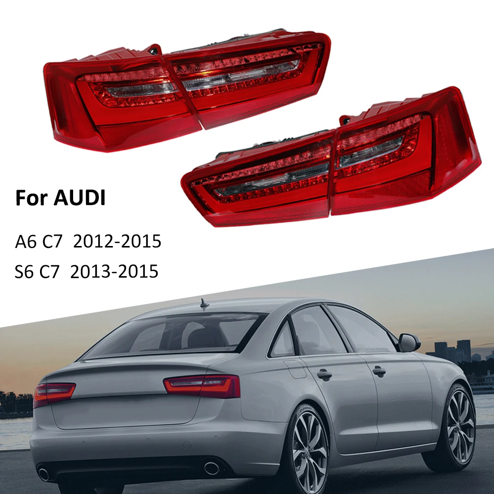 Lampu belakang untuk Audi A6 C7 2012 2013 2014 2015 S6 C7 lampu belakang lampu sein rakitan Assembly LED LED