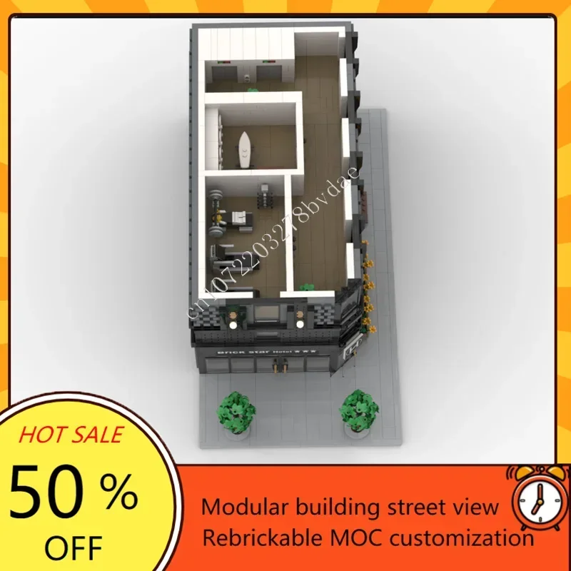 10092PCS Large Hotel Modular MOC Creative street view Custom Puzzle Architecture DIY Education Assembly Model Toys Gifts view 3