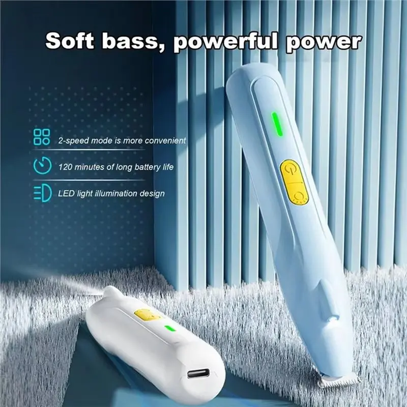 سهلة الاستخدام بالكامل مقاوم للماء Dogpaw المتقلب مع مصباح ليد USB قابلة للشحن منخفضة الضوضاء للحيوانات الأليفة أداة تهذيب الشعر ماكينة حلاقة للحيوانات الأليفة أ