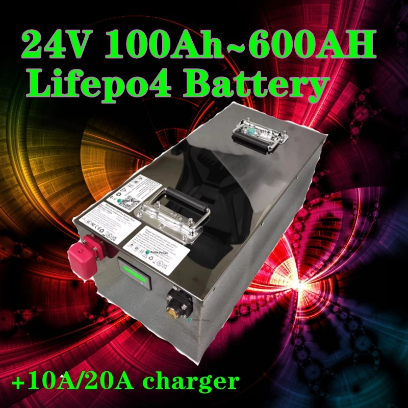 Teswatts 24V 100Ah 150Ah 200Ah 300Ah 400Ah 500Ah 600Ah Lifepo4 バッテリー 2000W ソーラーシステム UPS トローリングモーターボート用