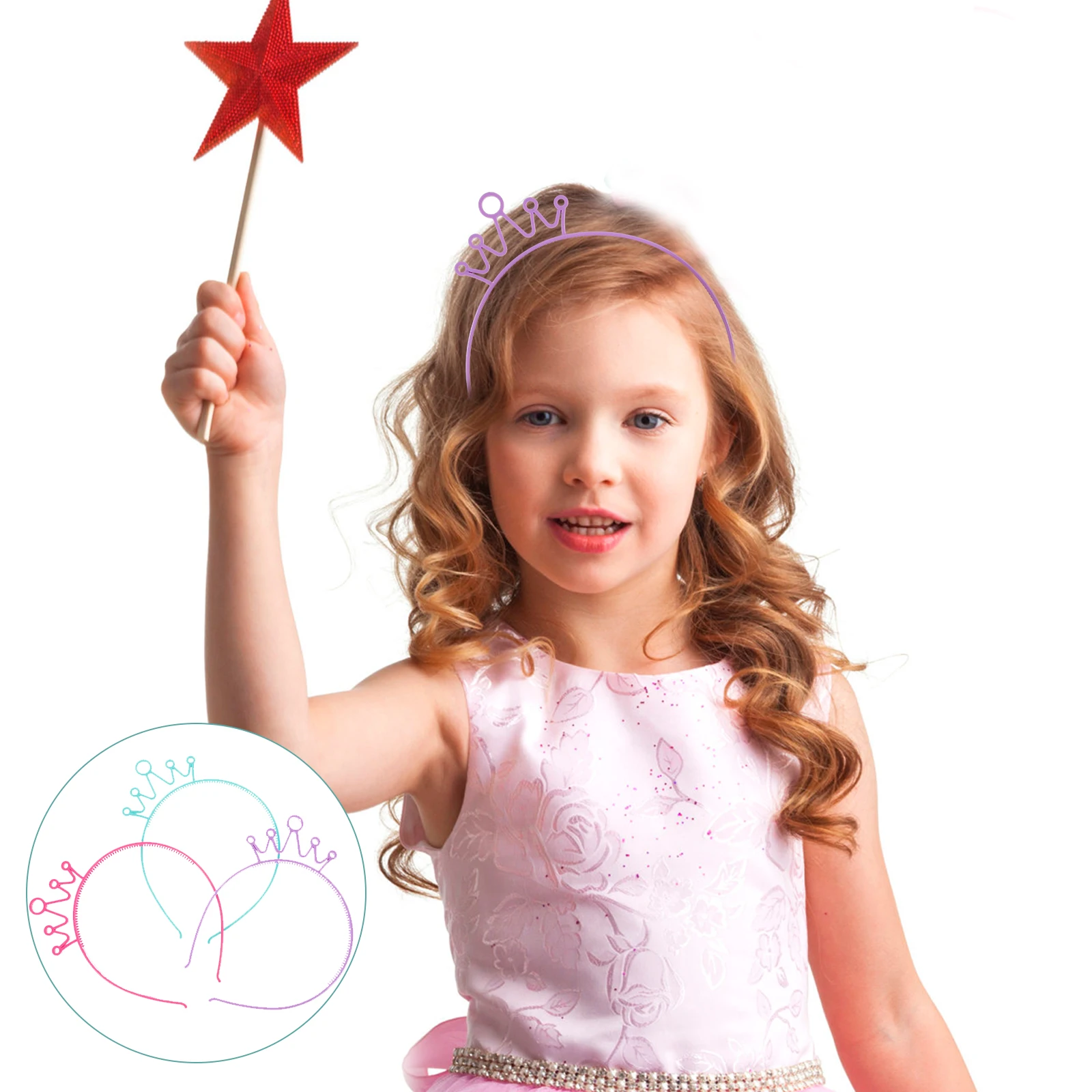 

9pcs Headband Hair Accessories Creative Crown Bright Color Size Fit Party Dance Proms Cosplay Plastic