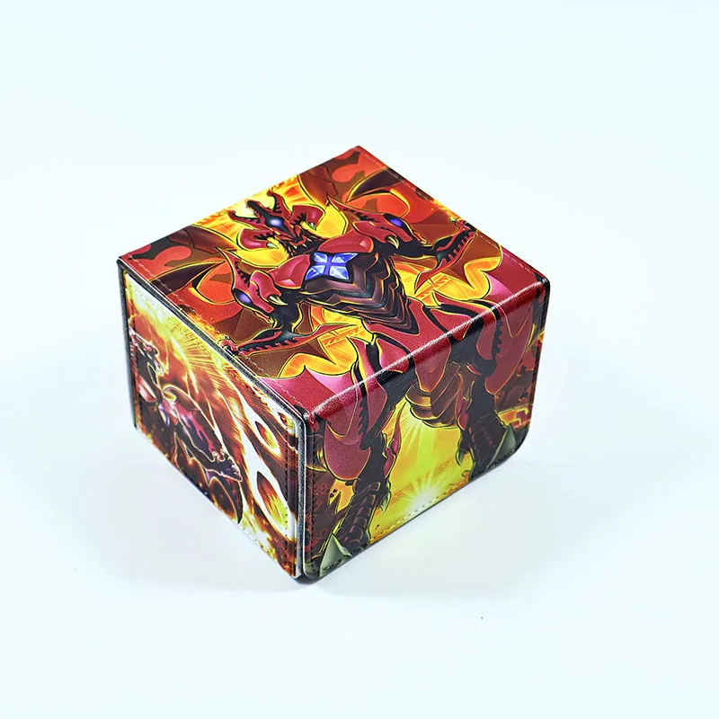 Yu-Gi-Oh! Red Supernova Dragon Red Reign DIY Large Capacity Leather Card Box Thickened Game Collection Card Storage Box