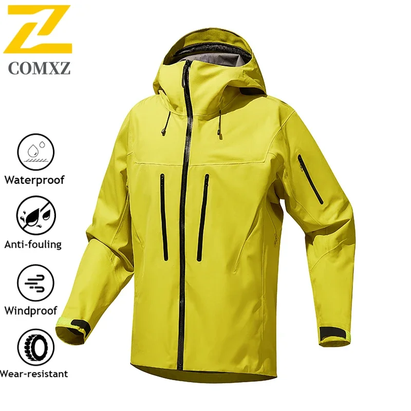 

Mountain Jackets Men's Outdoor Hard Shell Waterproof Windproof Hooded Stormcoat Jacket Casual Fly Fishing clothing Hiking Coat