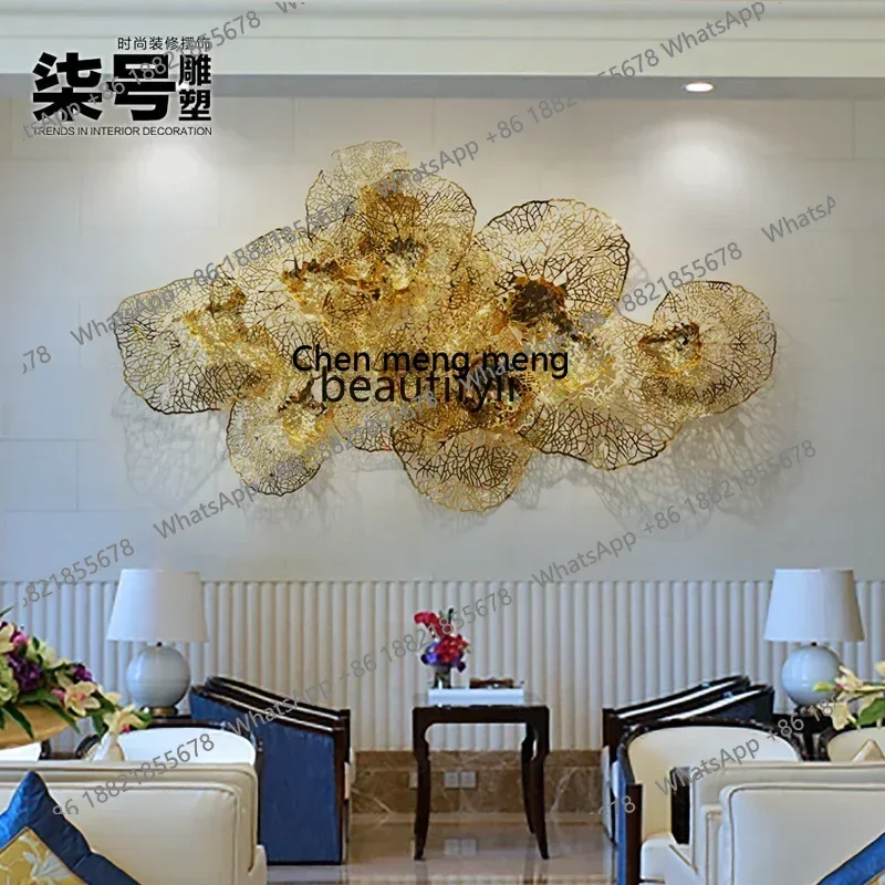 

D178 NEW Lotus wall decoration Hotel restaurant lobby wall hanging metal wall decoration Creative decoration