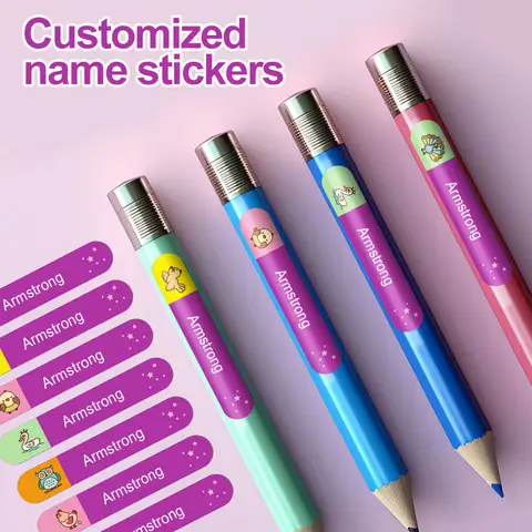 Kids Custom Name Stickers Waterproof for Backpacks & Stationery, Durable Eco-Friendly Labels, Non-Toxic Back to School DIY