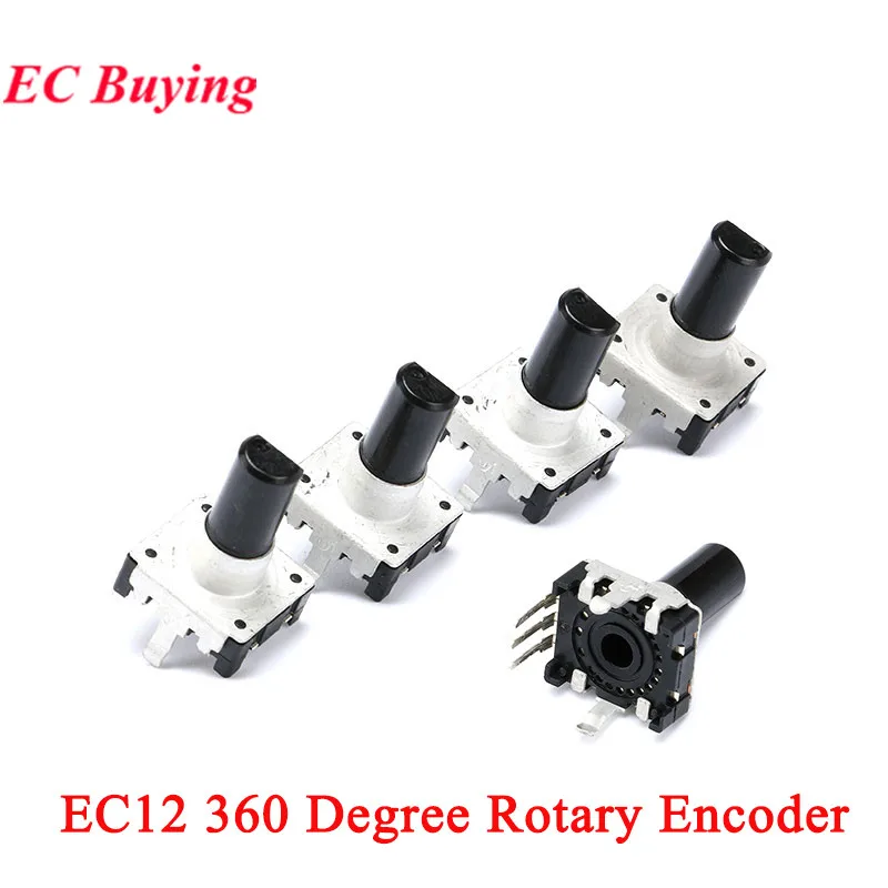 5 teile/los ec12 360-Grad-Drehgeber ec12 re12 e12 Audio-Encoder-Codierung 3-polig mit Druckknopf schalter Griff länge 15mm