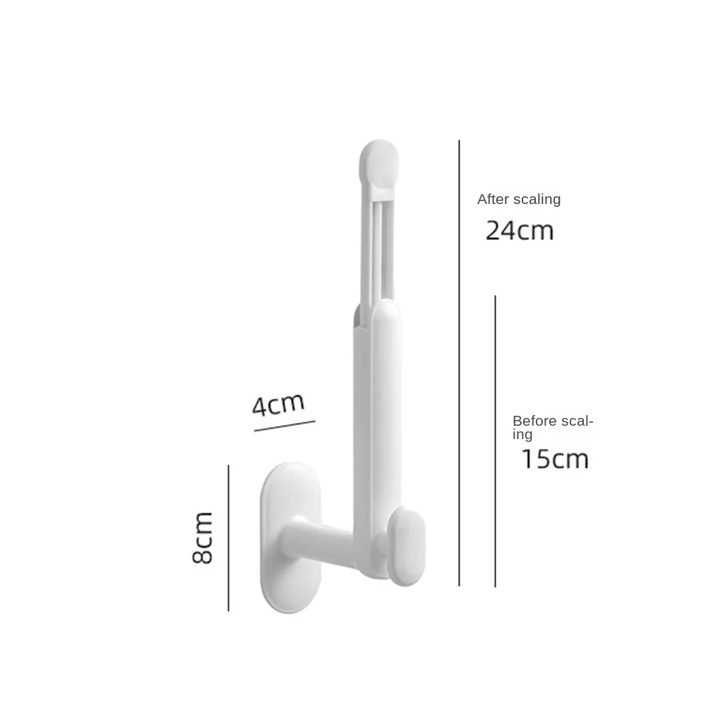 Ganchos de parede pegajosa sem soco, em forma de L, forte capacidade de rolamento, cabide de armazenamento, esticável, racks de chapéu, banheiro, cozinha