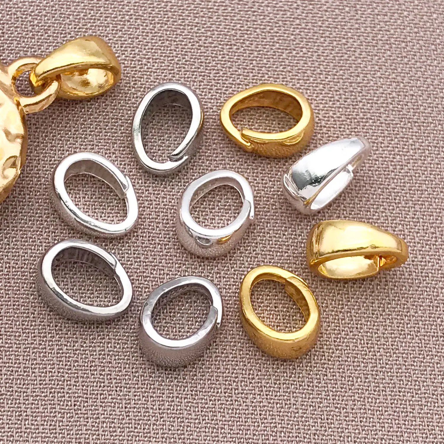 50pcs 3x5x7mm Genuine Gold Thick Silver Platinum Melon Seeds Buckle DIY Necklace Bracelet Jewelry Connection Accessories