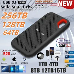 Portable SSD E61 2TB External Hard Drive USB3.1 High-Speed Solid State Drive Type-C Mobile Device for Laptop/Desktop/Phones/MAC