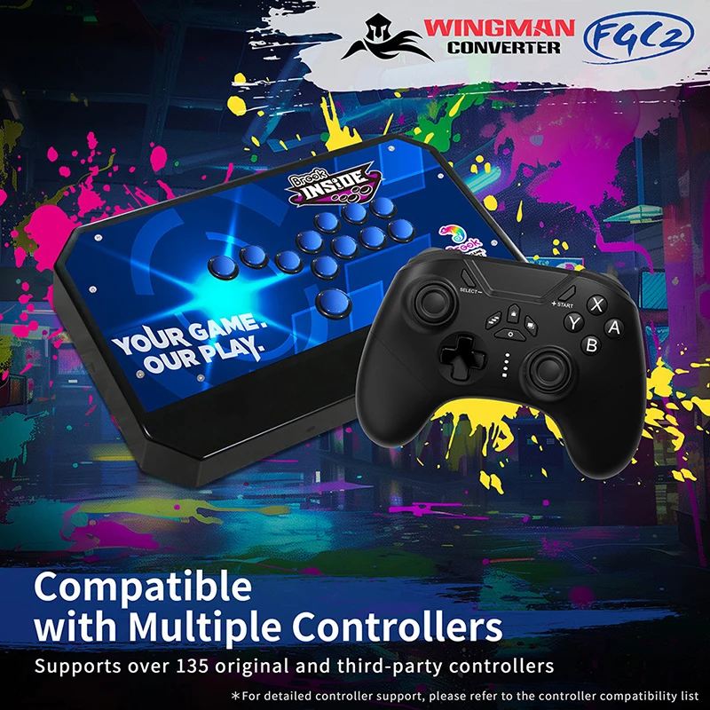 Brook Wingman FGC 2 For PS5/Windows PC Plug and Play Zero Latency Compatible with Hitbox PS4/XBox NS/Arcade Stick Controller Etc