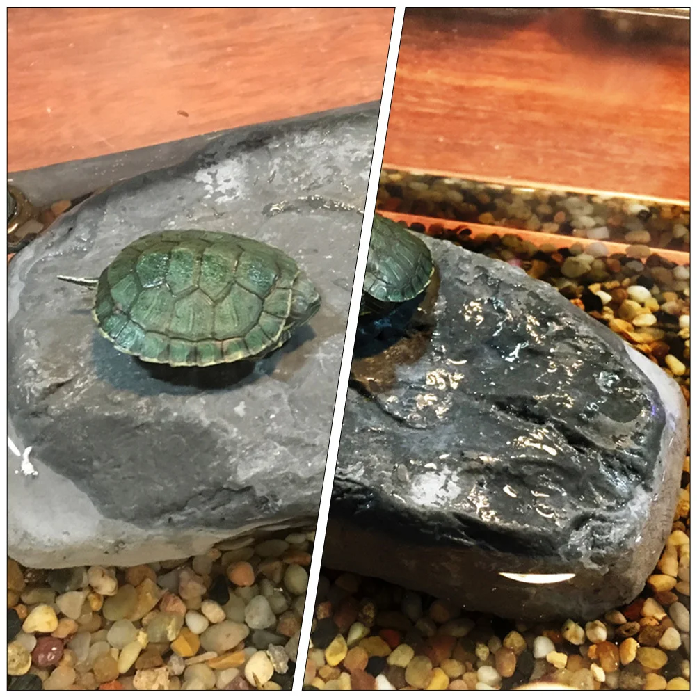 

Turtle Bask Platform 1Pcs Light Grey Resin Decor Safe Durable Easy Clean Natural Environment Tortoise Climb Platform