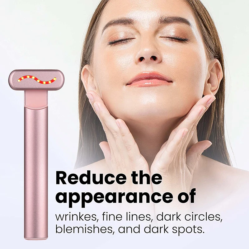 EMS Microcurrent Face Lifting Device Red Light Therapy Facial Wand Eye Neck Massager Skin Tightening Anti Wrinkle Beauty Tool