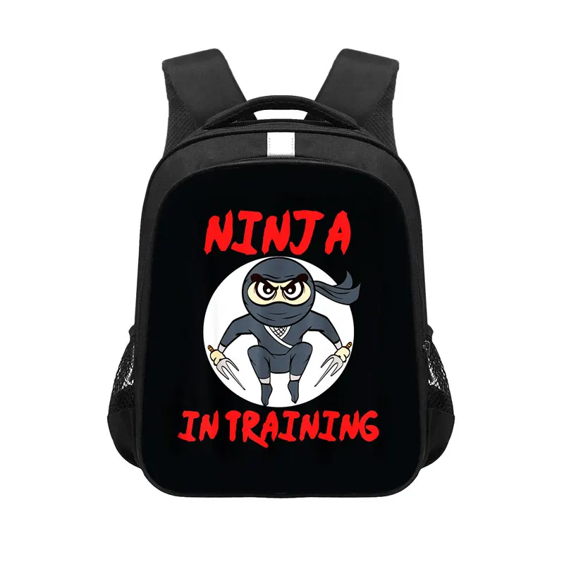 Cartoon Ninja In Training Backpack for Teenager Boys Children School Bags Karate Taekwondo Schoolbags Kids Rucksack Book Bag