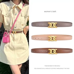 Lady's Slender Thin Belt Square Head Pin Buckle Women Waist Belt Elastic Waist Belt Candy Color Jeans Buckle Belt