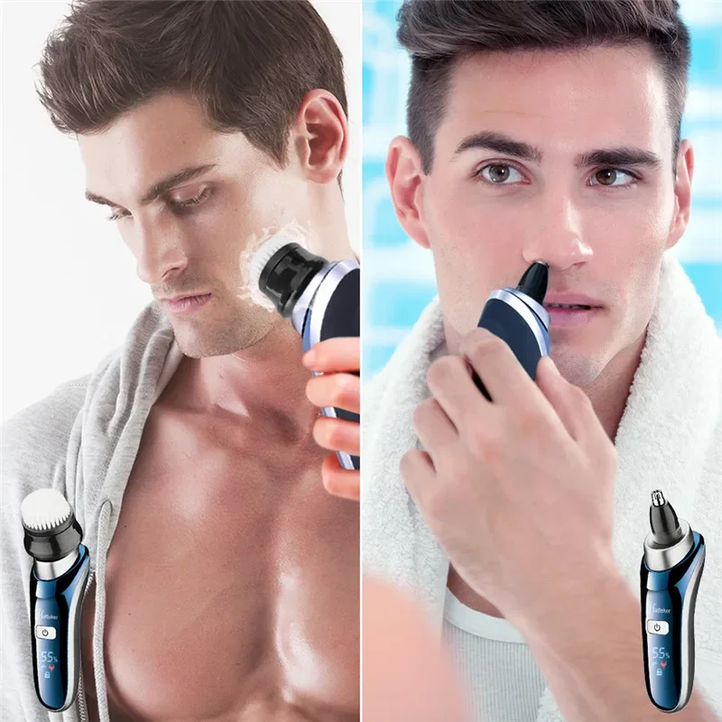 All in one professional electric shaver for men grooming facial electric razor beard trimmer shaving machine rechargeable