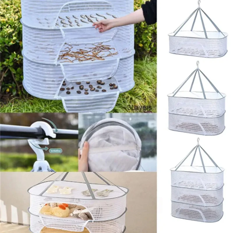 Three-layer Net Anti-mosquito Drying Fish Net Strong and Durable Dry Goods Net Drying Salted Fish Drying Artifact