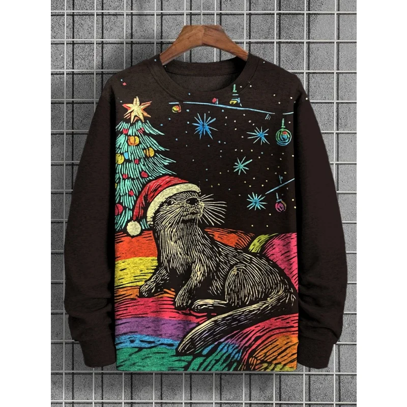 

3D Animal Pattern Element Men's Clothing O-neck Comfortable Breathable Trend Clothing Retro Styl Formal Wear S-2XL Large Size