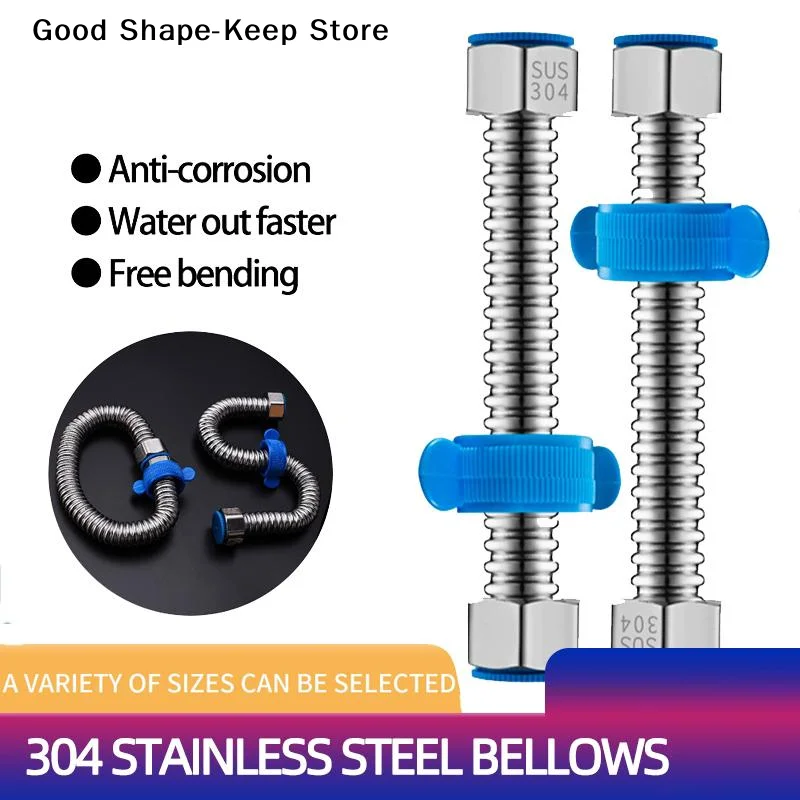 dailyStainless Steel Corrugated Pipe 1 2 Inch Bendable Metal Hose High Elasticity Water Heater Inlet Pipe for Utility Room