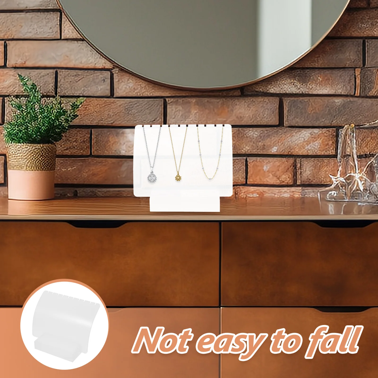 

Necklace Holder Stand Acrylic Jewelry Organizer Display Rack with Stable Base for Bedroom Wardrobe Shop Counter Gift