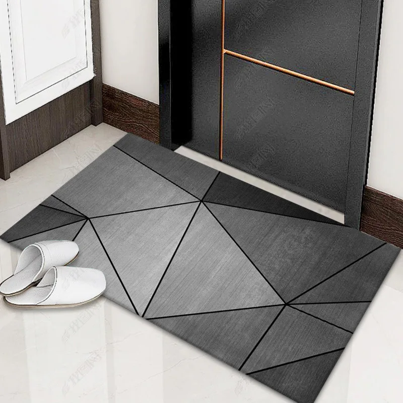 

Grey Geometric Modern Simple Floor Mat Office Simple Bedroom Hotel Carpet Floor Mat Easy To Take Care of Pesuhuoneen Matto 욕실 카펫