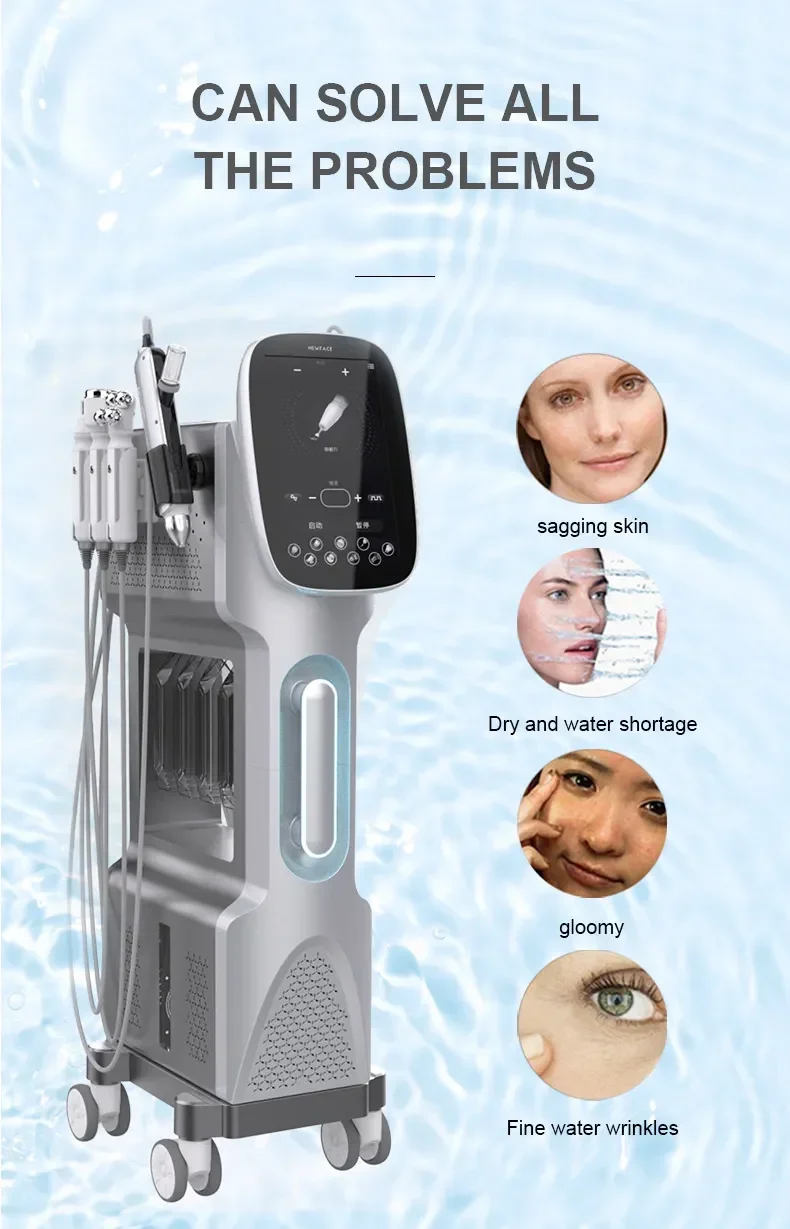 9-in-1 Hydra Star Aqua Facial Care Machine Big Bubble Oxygen Water Cleanse Firming Blackhead & Dirt Removal Beauty Device