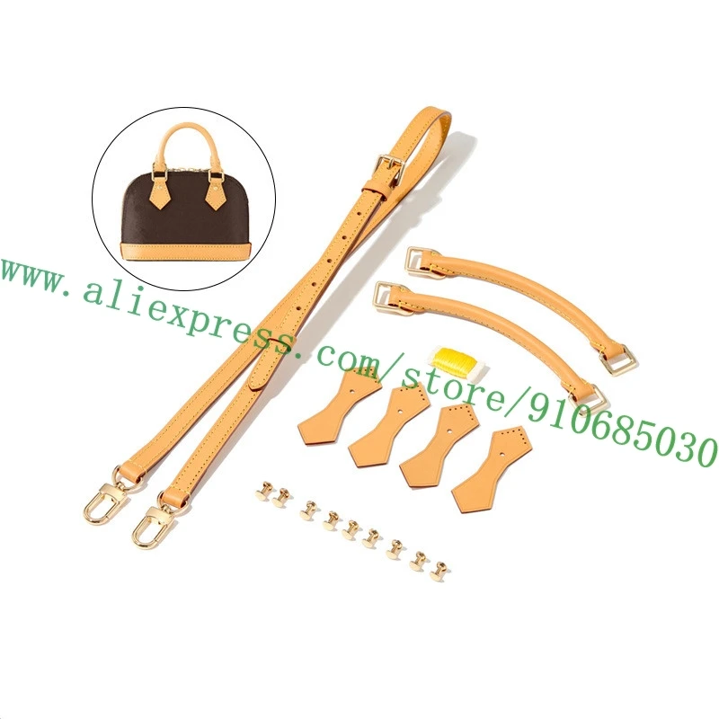 For Designer Alma Nano Bag Women Handbag Natural Beige Leather Handles Holders Shoulder Strap Bag Parts Accessories Repair Kit