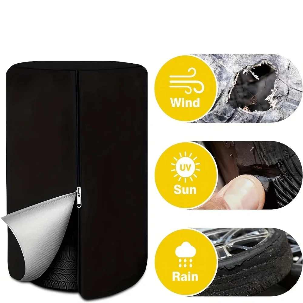 1PC Heavy-Duty Tire Cover - Waterproof, UV-Resistant, Anti-Aging & Durable Outdoor Tire Storage