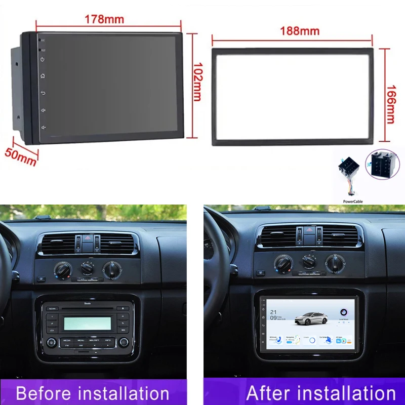 7 "4 + 64 ГБ для vw Skoda FABIA1 1999-2008 Автомобильный радиоприемник Android13 Автомобильный мультимедийный видеоплеер GPS-навигация Carplay Touch