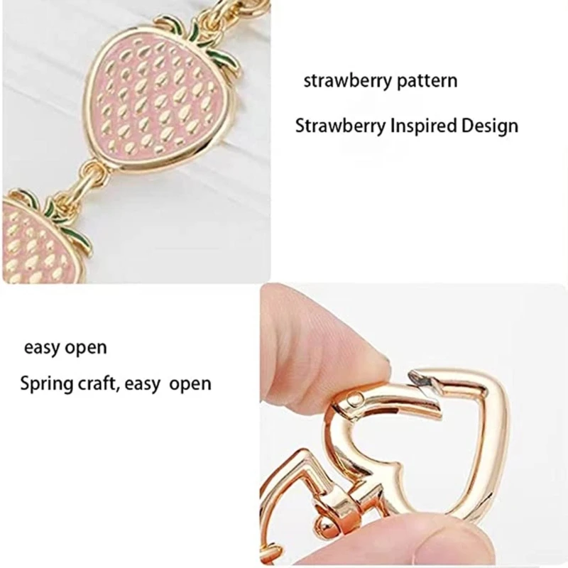 Strawberry Bag Chain Straps Charm Purse Strap Extender Bag Extender Chain