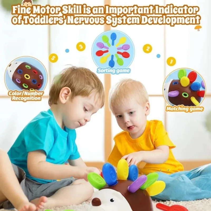 

1-4 Year Old Sensory Hedgehog Toys Montessori@ Fine Motor Toys, Preschoo.. Education Sensory Travel Toys%^ For Young Children
