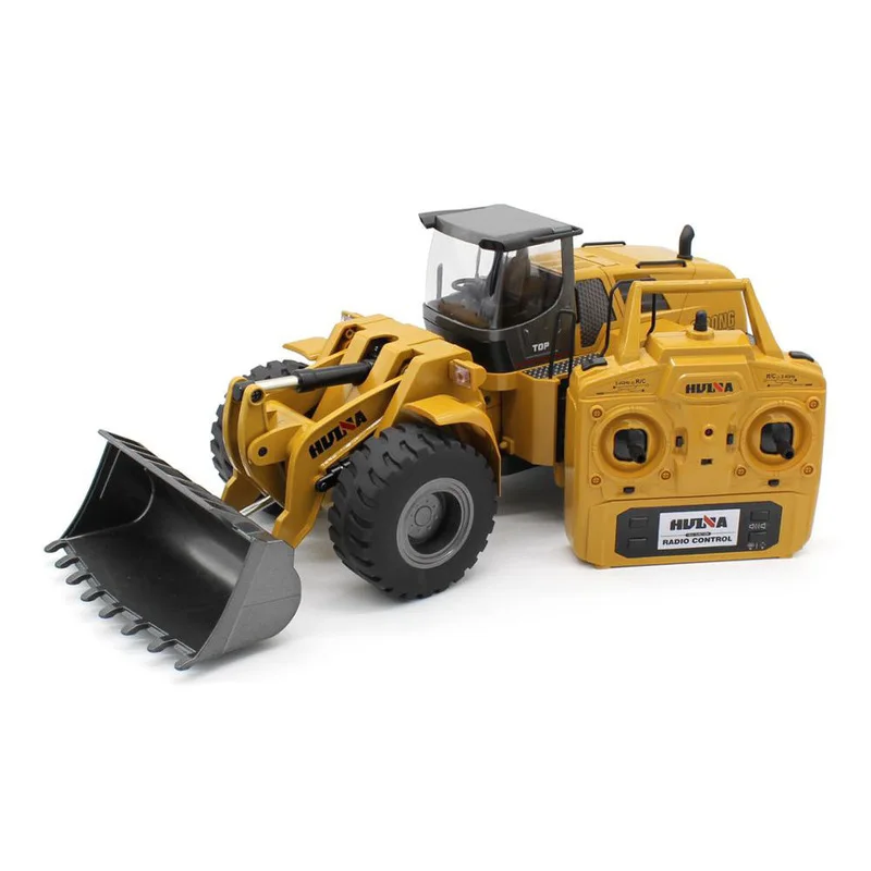 2025 Huina 1583 Bagger Bulldozer Ladewagen 1:14 Vollformatige Zehn-Wege-Lade- und Entlademaschine Modelltechnikfahrzeug