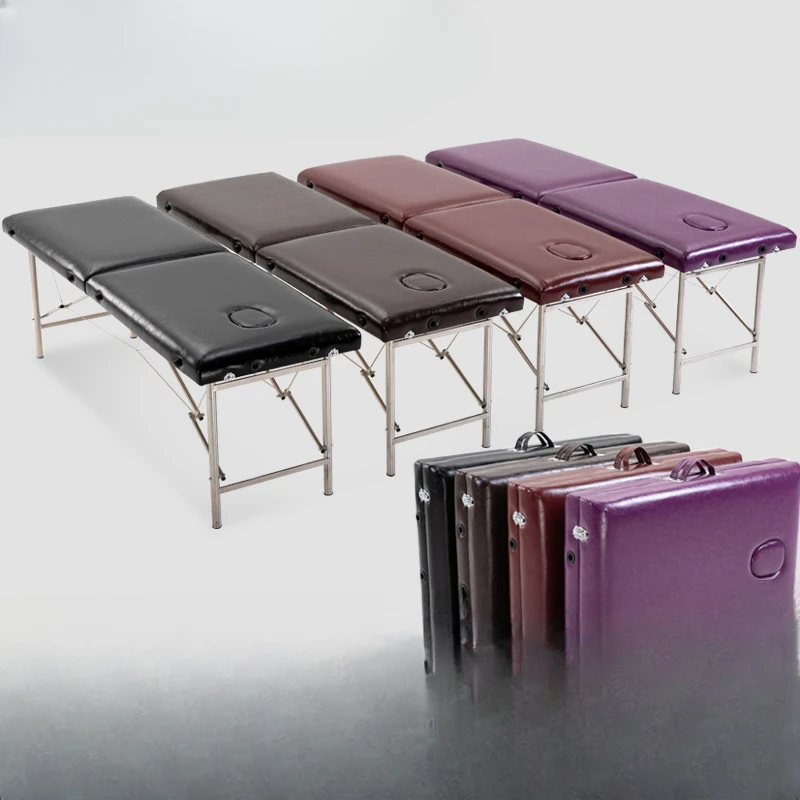 Stainless steel foldable massage table portable home massage moxibustion tattoo  embroideryphysiotherapylifting beauty