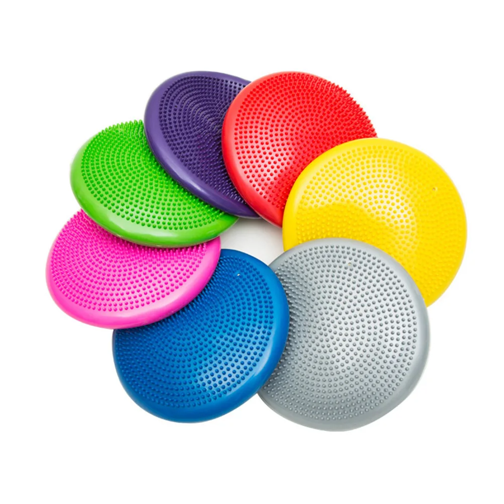 

13 Inch Inflatable Balance Disc Core Stability Cushion Wobble Seat For Posture Support Back Pain Relief 33Cm Blue With Hand Pump