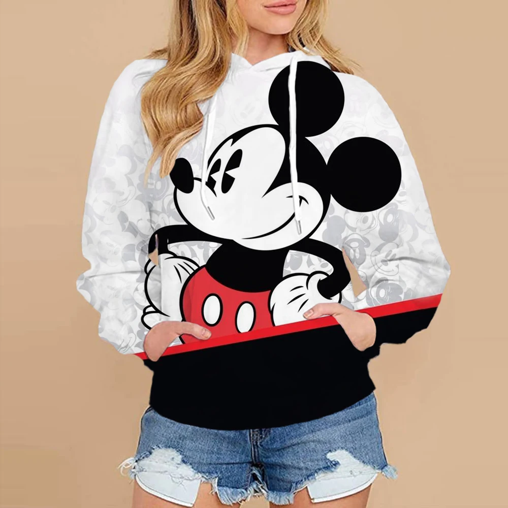 2024 Autumn Street Harajuku Fashion Women\'s Top Christmas New Mickey and Minnie Pattern Children\'s Casual Hoodie y2k