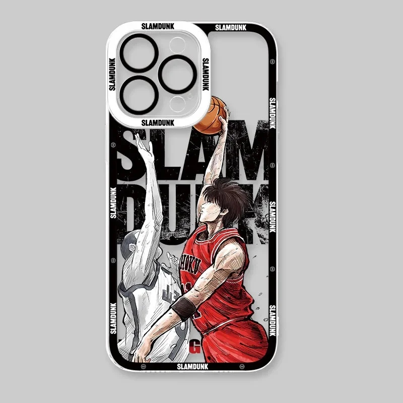 Luxury Cool Slam Dunk Phone Case For iPhone 15 14 Pro Max 13 12 Mini 11 Pro XR XS X 8 7 6 6S Plus SE 2020 Soft Silicone Cover