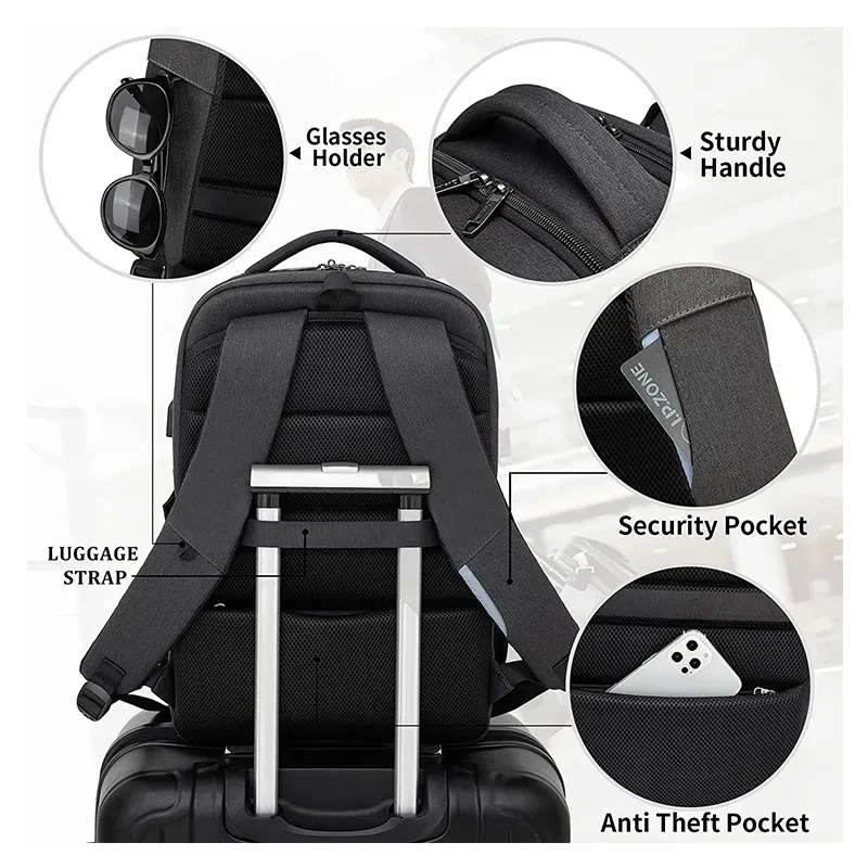 Hot Water Resistant Business Backpack Men Large Capacity Oxford Bags For Travel Notebook Backpacks USB Port 15.6 Inch Laptop Bag