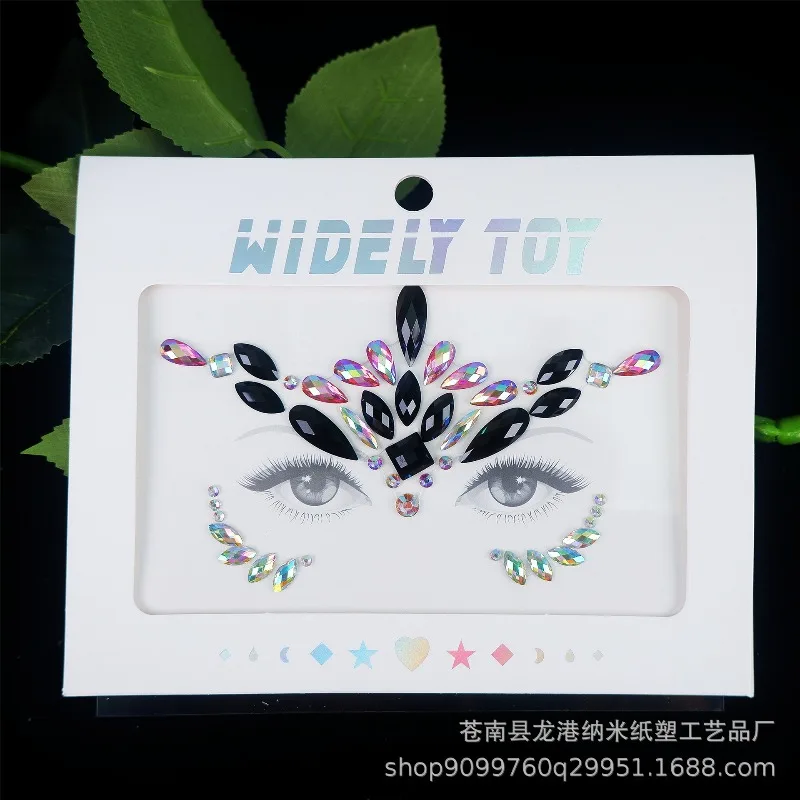 Sparkling Acrylic Rhinestone Face Stickers Waterproof Temporary Tattoo DIY Diamond Body Art for Party Cosmetic High Quality view 3
