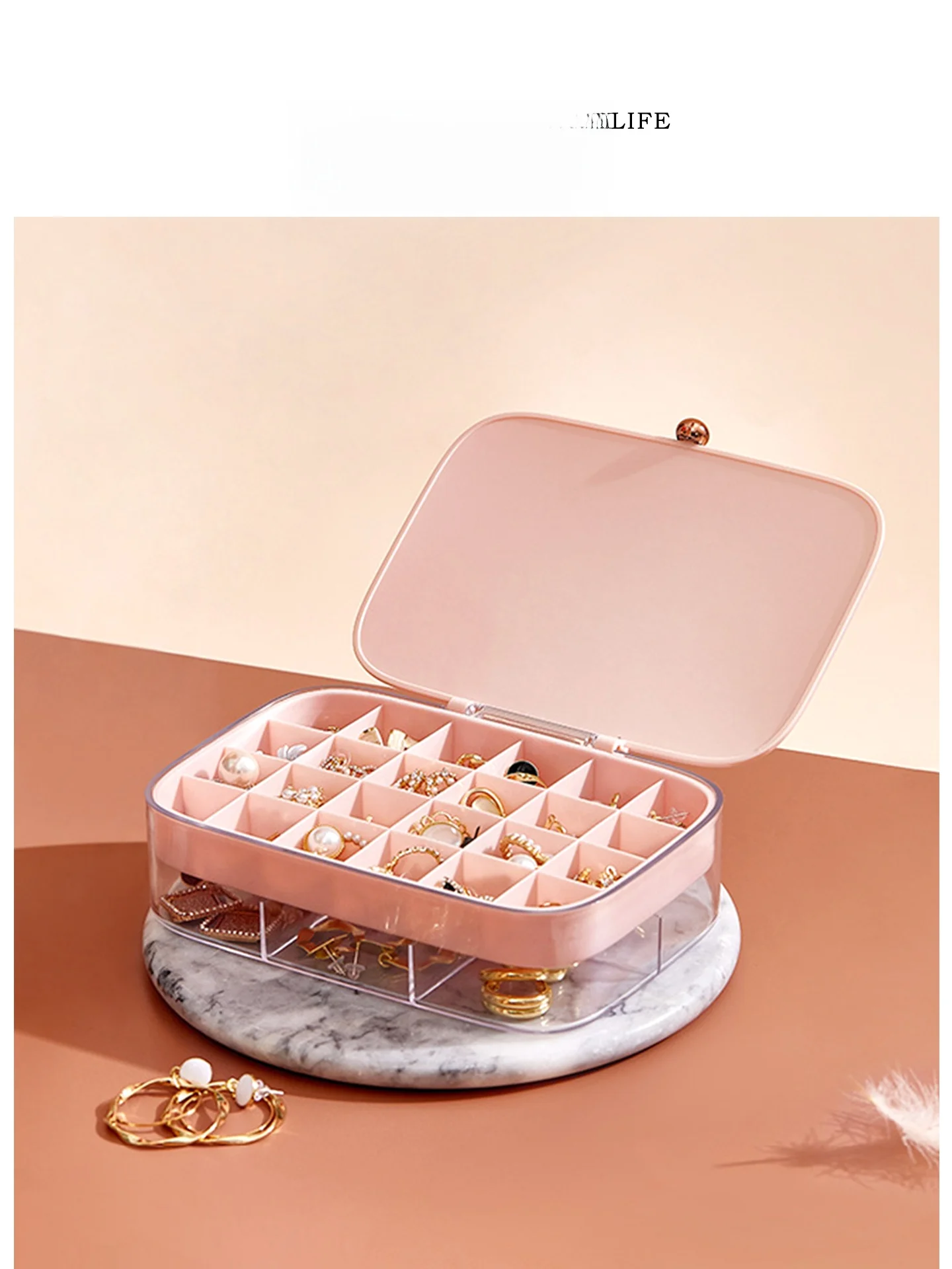 

Многослойная шкатулка для хранения украшений Tlife Pearl в скандинавском стиле, настольный органайзер для колец и других аксессуаров