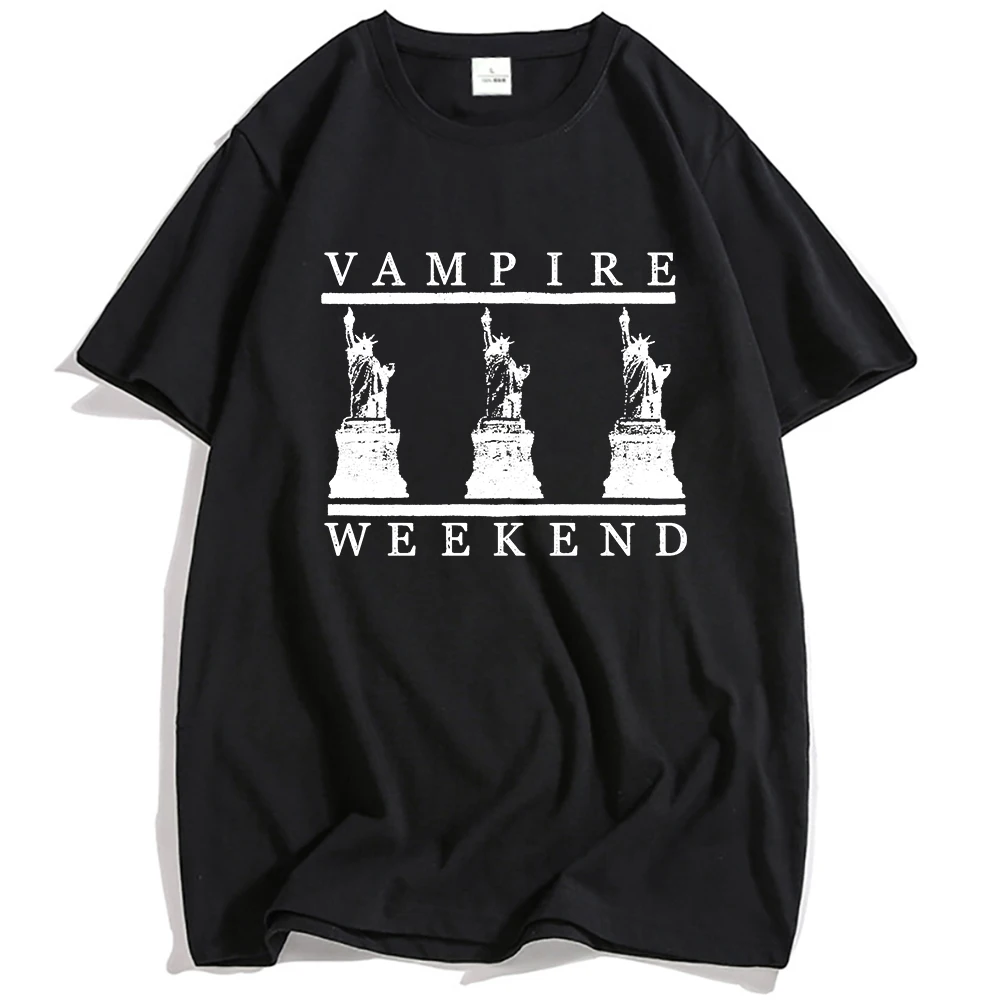 

Statue of Liberty T-shirt VAMPIRE WEEKEND Rock Band Tshirts Summer Short Sleeve Male Tee-shirt O-neck Grunge Hip Hop Streetwear