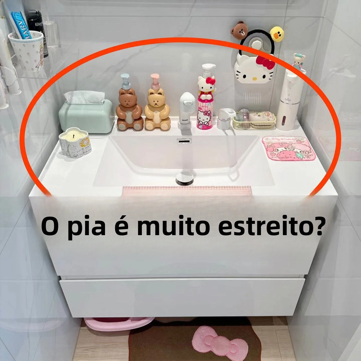 Organizador de Armazenamento para Pia de Banheiro e Cozinha, Suporte Portátil de Plástico Cristalino, Sem Necessidade de Perf...