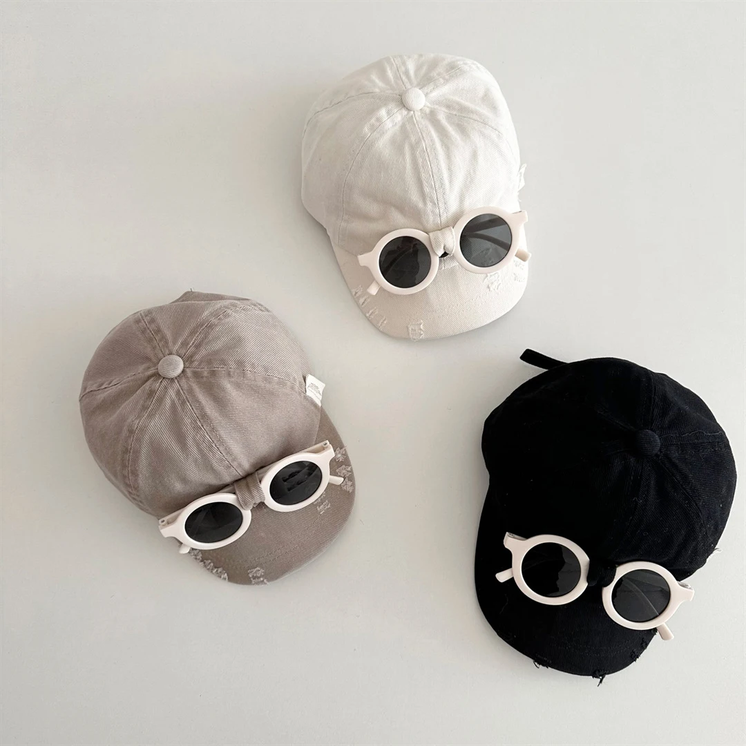 

Новая весенняя детская бейсбольная кепка MILANCEL 1-4T со съемными солнцезащитными очками, кепка-флэт для девочек, минималистичная кепка с козырьком для детей, 3 цвета, кепка для мальчиков