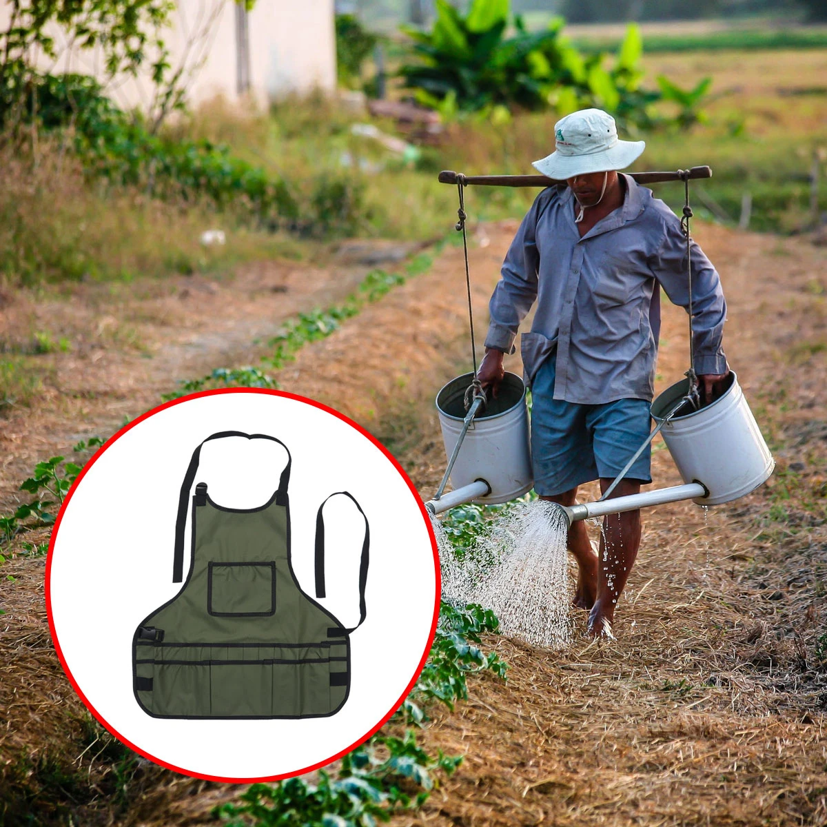 

Work Clothes Kit Worker Apron Tool Storage Gardening Toolkits Storage Apron Art Women Cowhide Pigment Protection Home Supplies