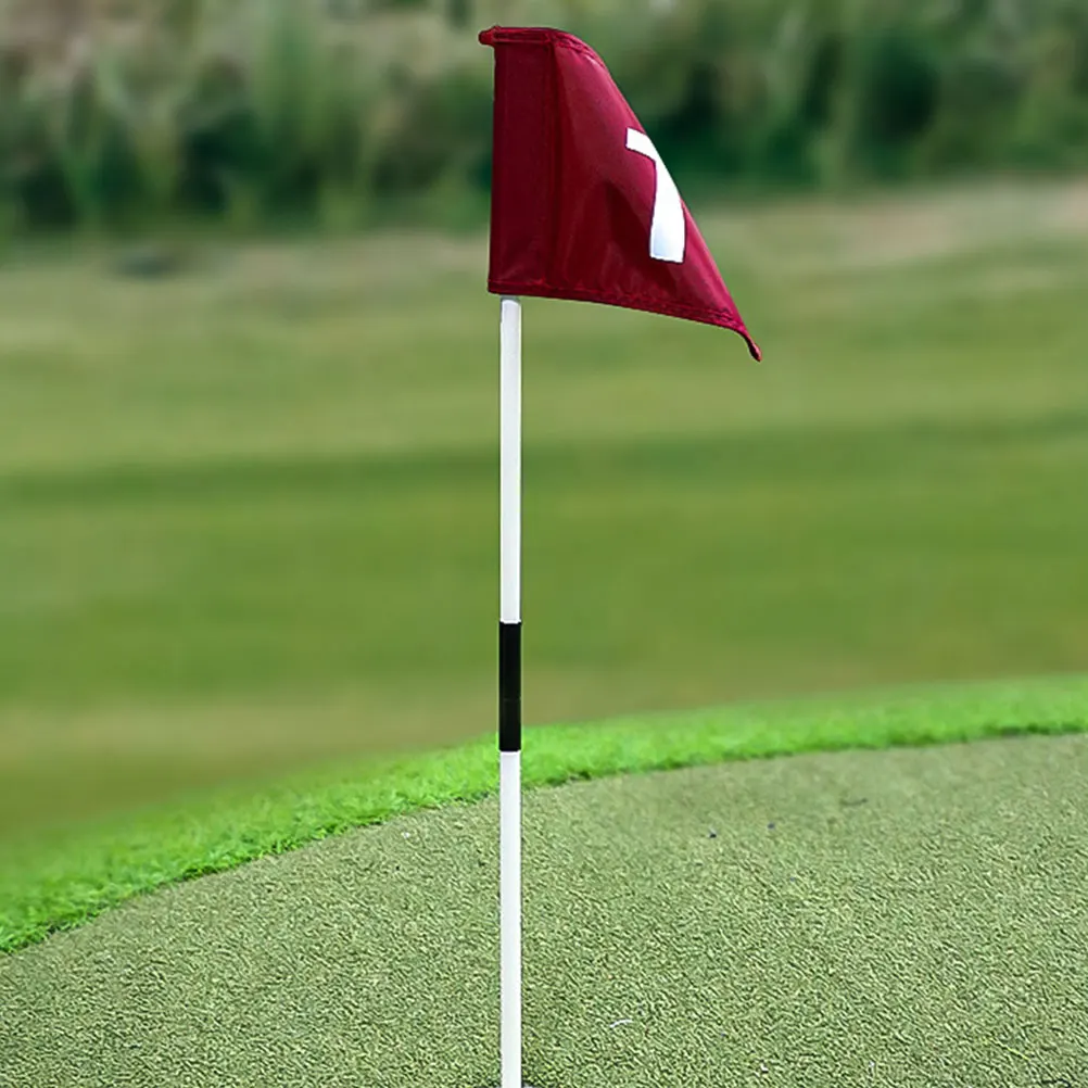 

1 set Golf Flagpole Set Lightweight Glass Fiber Durable Golfing Target Flags ABS Base Training Court Equipment Golf Supplies