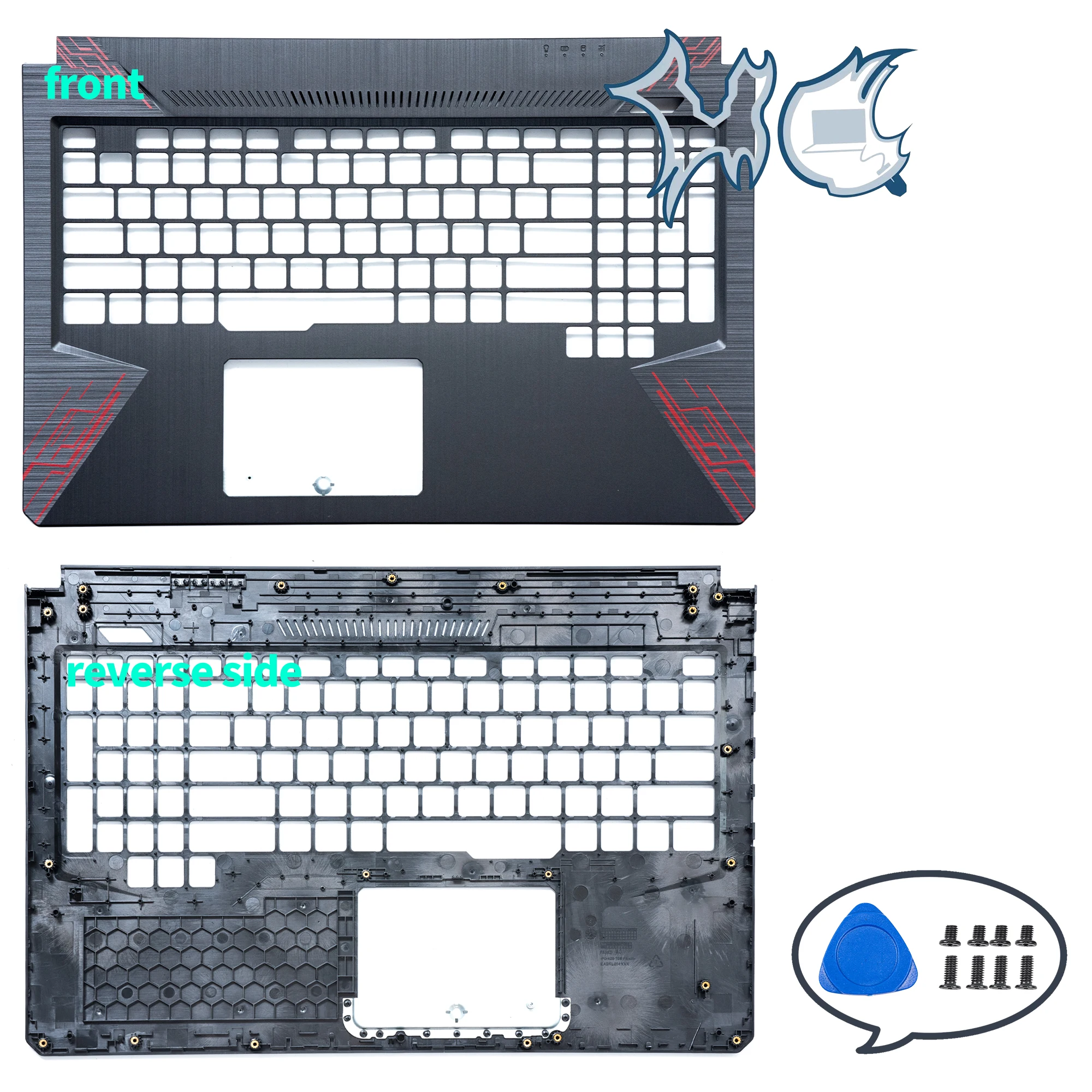 Imagem -03 - Novas Capas para Laptop para Fx80 80g 80gd Fx504 504g Fz80 Zx80g Lcd Capa Traseira Superior Moldura Frontal Dobradiças Parte Inferior Substituir