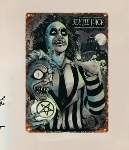 Vintage Beetlejuice Horror Movie Tin Sign 8